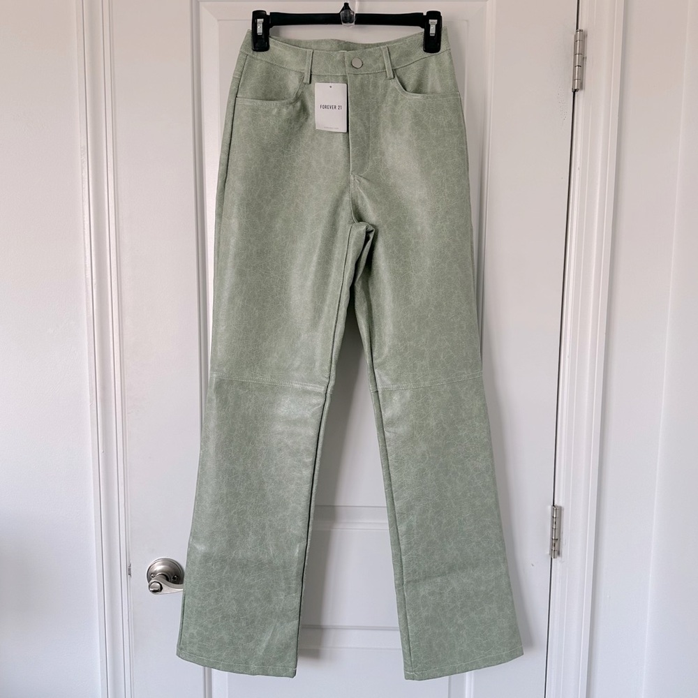Faux Leather Straight Leg Pant
